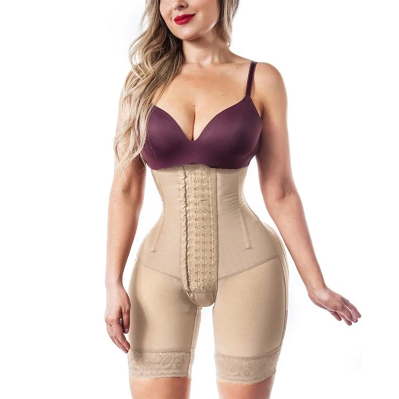 Fajas Colombianas Slimming Woman Open Bust Tummy Control Shapewear Postpartum Body Shaper Post Liposuction Bodysuit High Waist