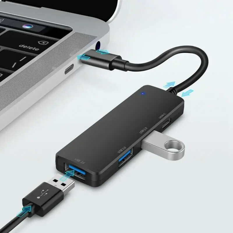 4-портовый концентратор USB C Тип zu 2 0 ультратонкий трагба J1U2 | Компьютеры и офис