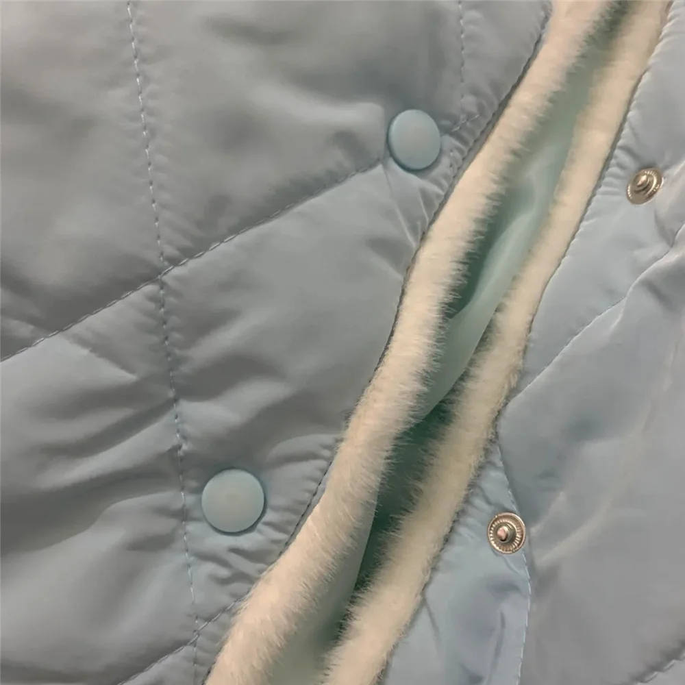 Плюшевое Стеганое пальто в клетку с расклешенными рукавами милое хлопковое