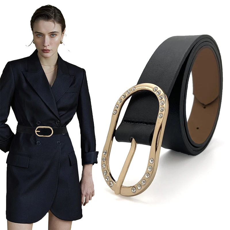 

Женские кожаные ремни в Корейском стиле, повседневные дизайнерские брендовые ковбойские ремни с пряжкой для джинсов, 2021