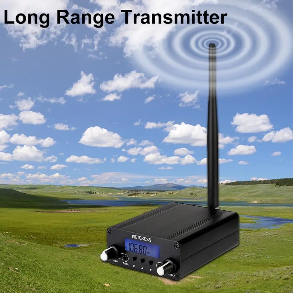 

Retekess TR508 Wireless Mini FM Radio Broadcast Transmitter Stereo Station Transmitter for Drive-in Church