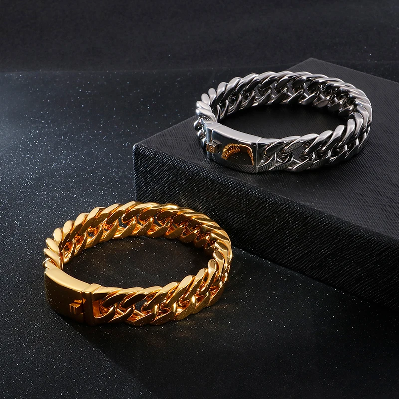 Браслет мужской из титановой стали 15 мм|Цепочки и браслеты| |