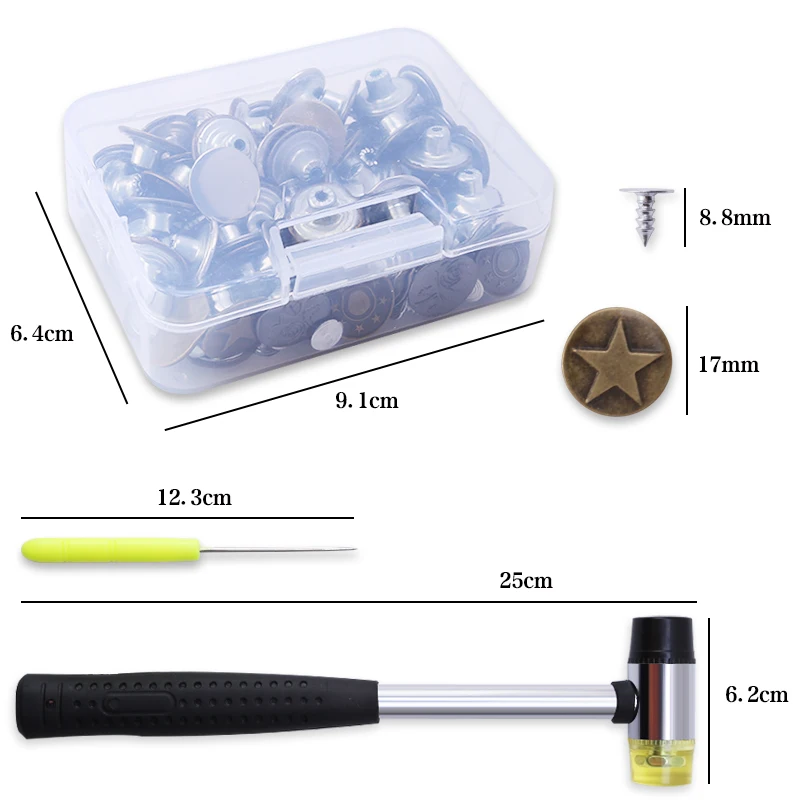 

17mm 80Pcs Snap Fastener Metal Buttons for Clothing Jeans Adjust Button self Increase Reduce Waist Free Nail Sewing buckle