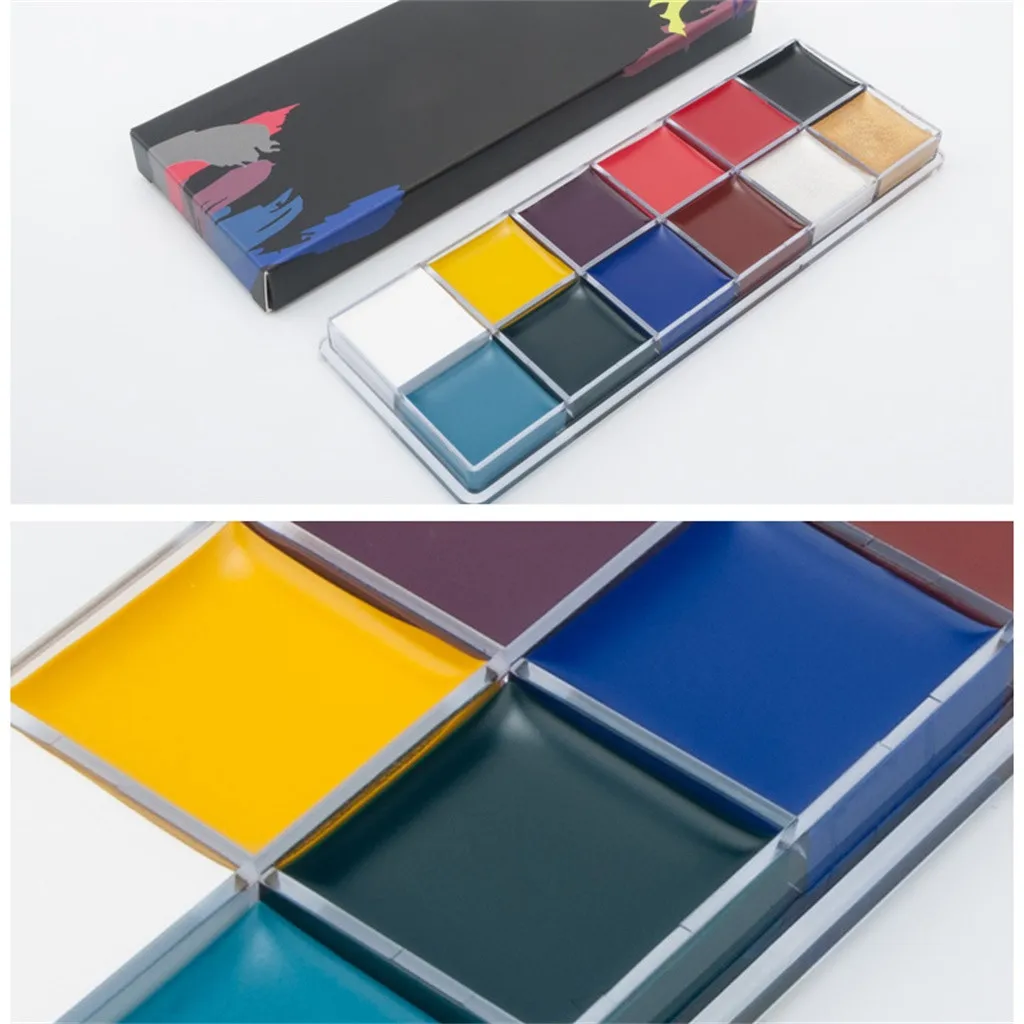 12 цветов краска для лица тела масляная набор макияжа Хэллоуина вечерние НКИ