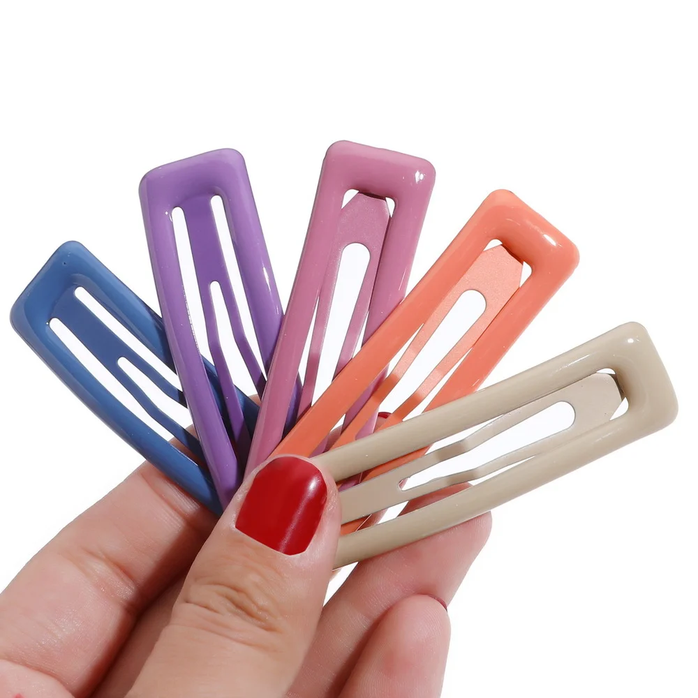 

10PCS/set Hair Clips for Girls Korean Accessories Para El Cabello Clips Women Oil Printing Solid Color 3 Shapes