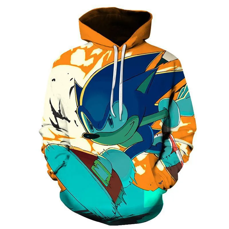 picture color Sonic 3D Модный пуловер худи Повседневный свитер с длинными рукавами одежда для мальчиков и девочек с объемным рисунком тонкое пальто с героями мультфильмов для родителей и детей - Цвет: picture color