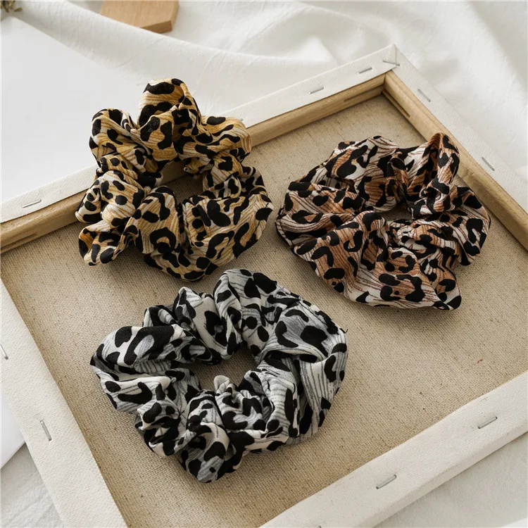 

New Panther Pattern Hair Scrunches For Womens Elastic Hair Ties Snake Prints Hairbands For Girls