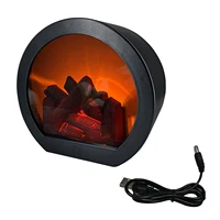 led logs fireplace lantern fire effect emergency indoor plastic home decor touch control backpacking simulation flame camping
