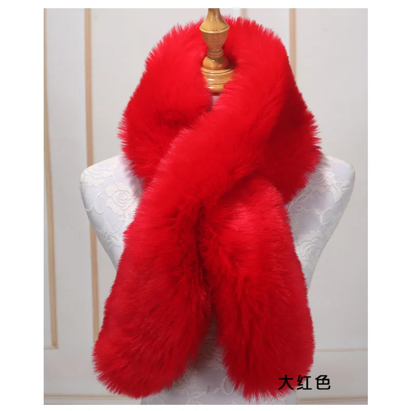 Qearlstar шаль из искусственного лисьего меха кроссовый меховой шарф 118*19 см длинные