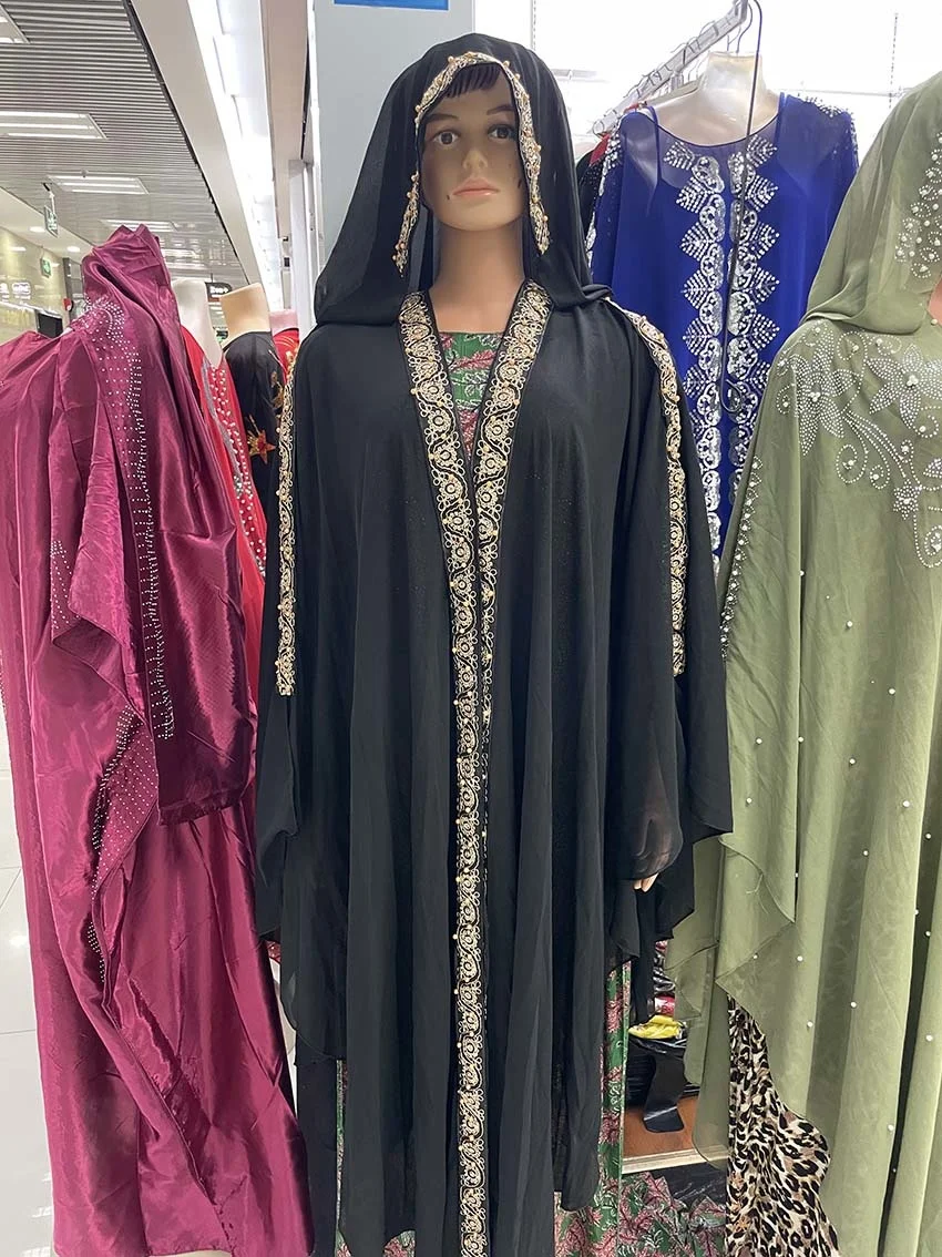 

Свободная африканская одежда в классическом стиле Дашики, абайя, мусульманское Свободное длинное платье с капюшоном, свободный размер