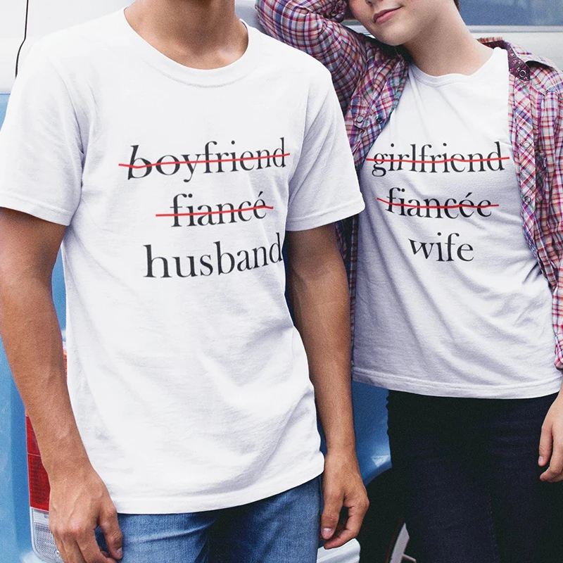 

New Valentine Day Women Together T Shirts Woman Tops Print Couple Tee Christmas Vintage Tees T-shirt
