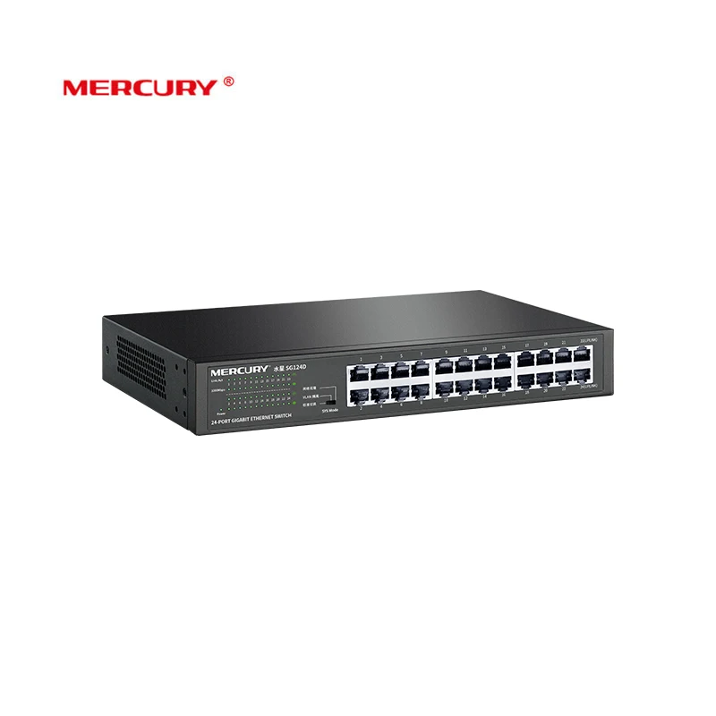 Стальной гигабитный коммутатор MERCURY с 24 портами 10/100/1000 Мбит/с переключатель в