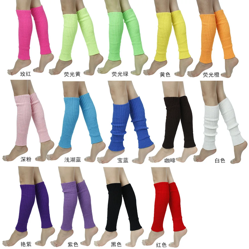 Winter Leg Warmers Women Knee High Knit Boot Cuffs Cotton Solid Color Knee Sock Leg Warmers Been Warmers Long Socks Foot Warmers