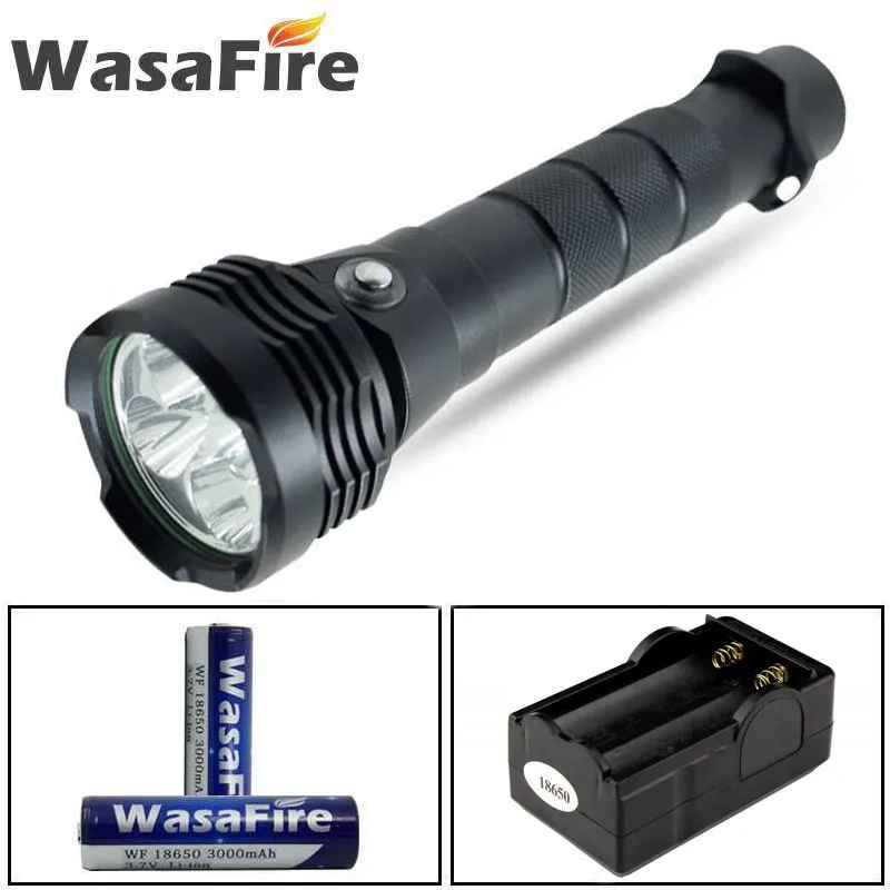 Фонарь для подводного плавания 100 лм 3 режима с аккумулятором 18650 и зарядным