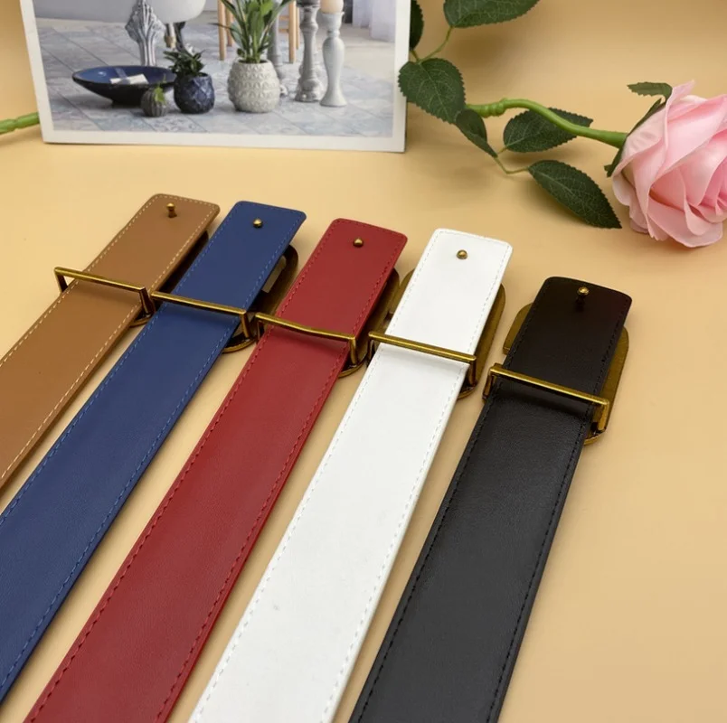 

Новинка 2021, дизайнерское простое универсальное джинсовое платье в стиле ретро с V-образной гладкой пряжкой шириной 3,8 см, роскошный брендовы...