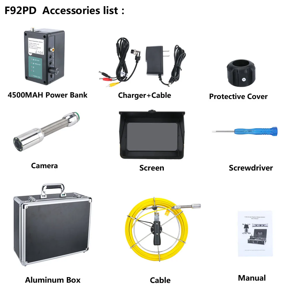 

7inch DVR 20M Drain Sewer Pipeline Industrial Endoscope Pipe Inspection Video Camera with DVR Video recording / WIFI wireless