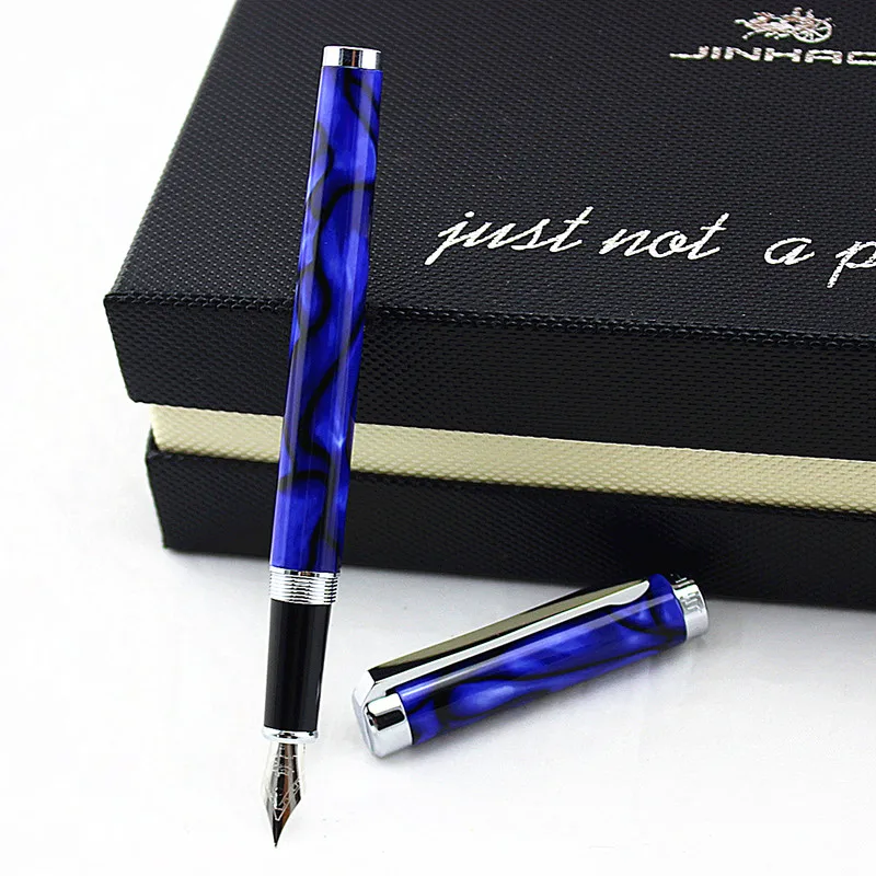 Jinhao 155 Роскошная ослепляющая синяя перьевая ручка высококачественные