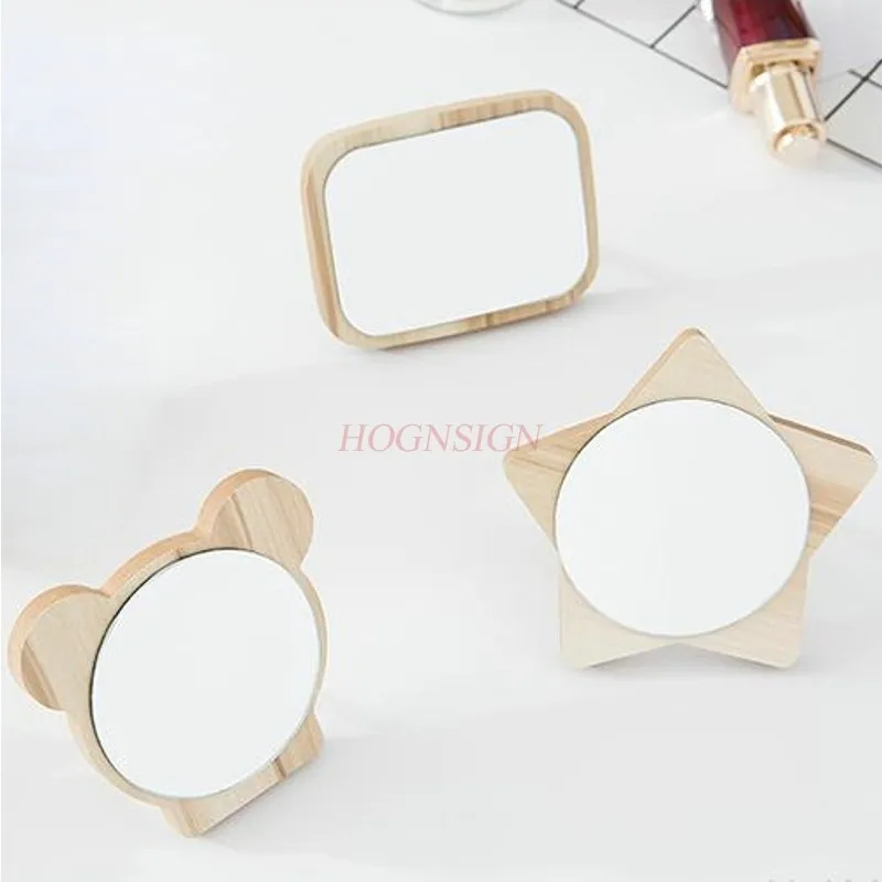 Маленькое зеркало настольное для макияжа милое туалетное портативное мини