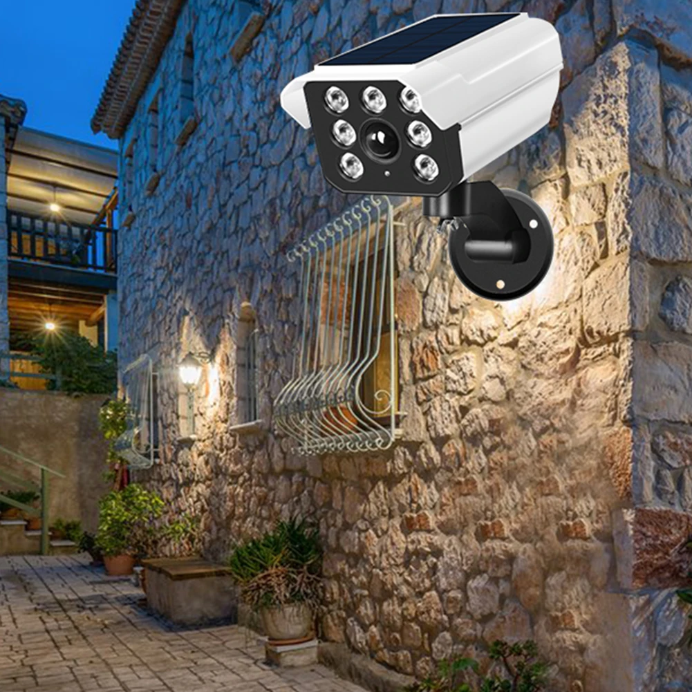 

Solar Powered Dummy Security Camera Motion Sensor Surveillance Camera with LED Warning Light for Home Driveway Indoor Outdoor