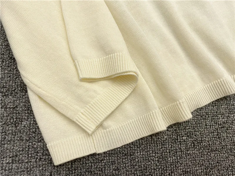 

Asymmetrical Neckline Sweater Women Solid Color Long Sleeve Early Autumn Female Knitted Bottoming Tops Fashion