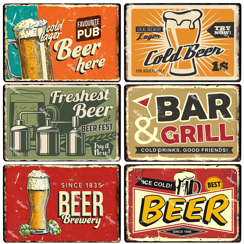 Пивной Фест металлическая вывеска винтажная для паба бара декора вина жестяная