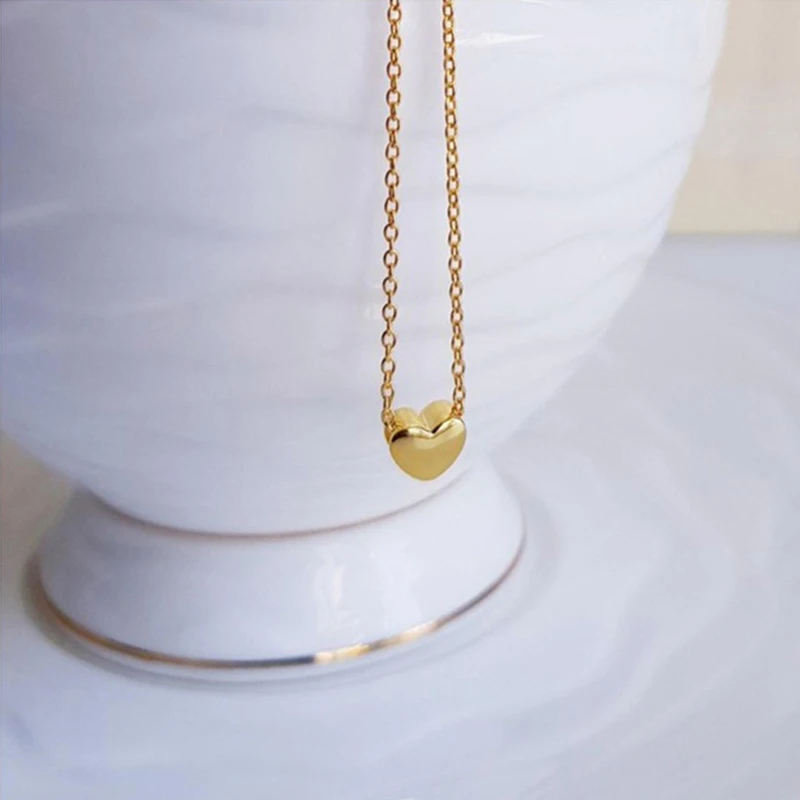 925 стерлингового серебра кулон ожерелье для женщин сердце Форма воротник по