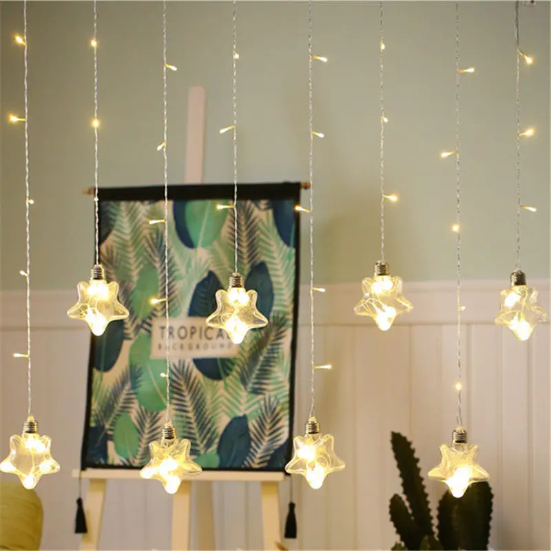 СВЕТОДИОДНАЯ Гирлянда для занавесок Новогодняя гирлянда рождественские