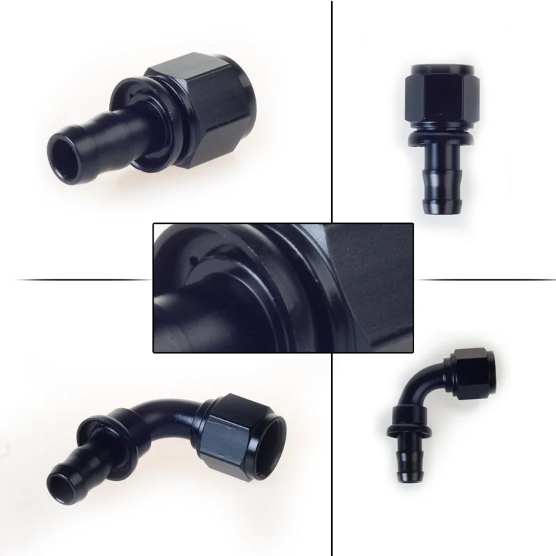 Uuiversal алюминиевый AN6 AN8 AN10 Масляный топливный фитинг масляный нажимной шланг 0 90 45