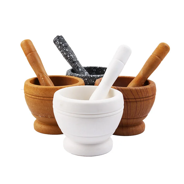 

Garlic Mortar Household Manual Garlic Press Bamboo Mashing Jar Solid Wood Meshed Garlic Device Gallipot Mortar kitchen gadgets