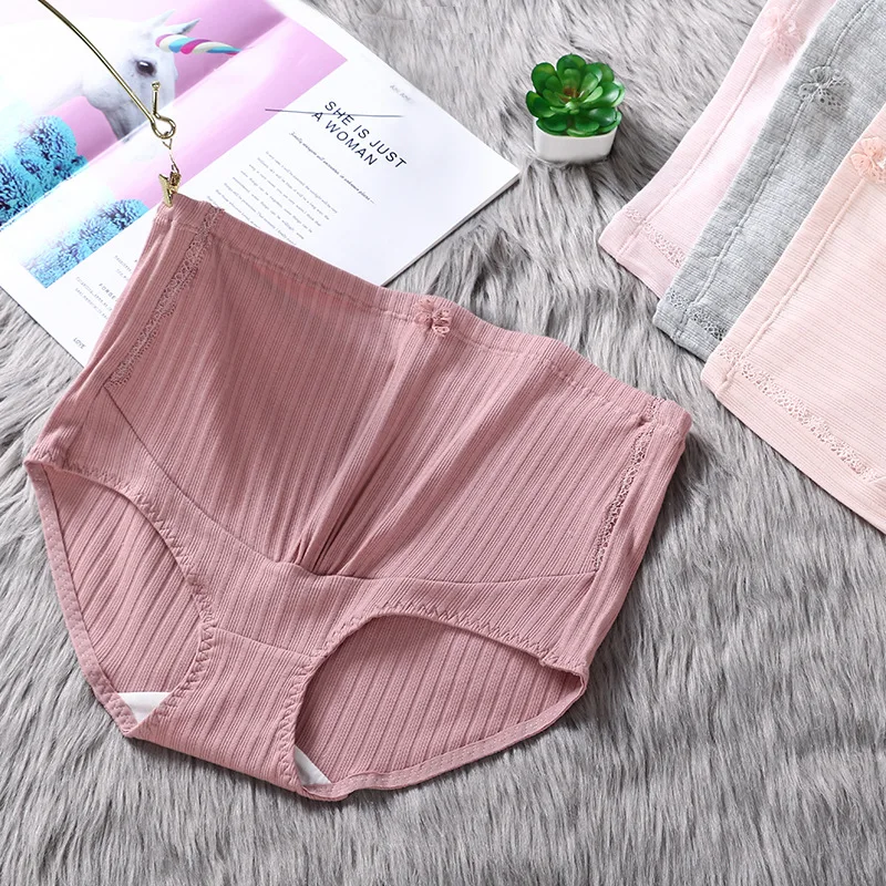 5549# Autumn Winter High Waist Elastic Belly Maternity Panties Cotton Briefs Clothes for Pregnant Women Lace Pregnancy Underwear