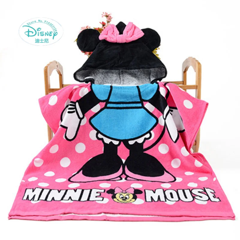 Детское банное полотенце с капюшоном Disney накидка пляжное одеяло для душа Микки