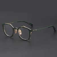 titanium square retro eyeglasses frames mens women fashion irregular japan hand made vintage glasses