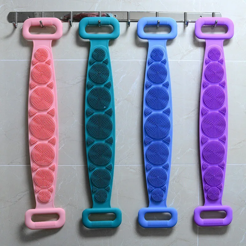 

Silicone Back Scrubber Loofah Body Exfoliating Massage Cleaning Bathroom Bath Towel Shower Tools 4 Colors