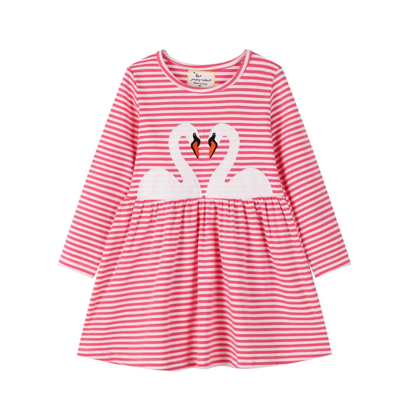 

Spring and autumn 2020 European and American children's wear striped cotton long sleeve dress children's skirt
