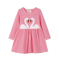 spring and autumn 2020 european and american childrens wear striped cotton long sleeve dress childrens skirt