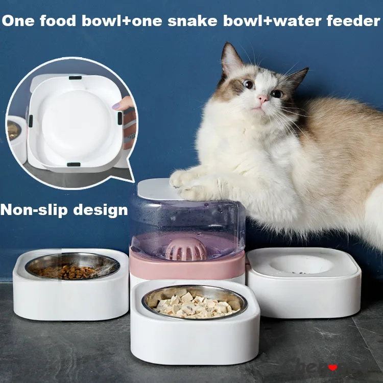 

Pet Supplies Pet Food Bowl Nonelectricity Automatic Water Feeder Cat Bowl Dog Food Bowl with Water Dispenser Cat Water Bowl