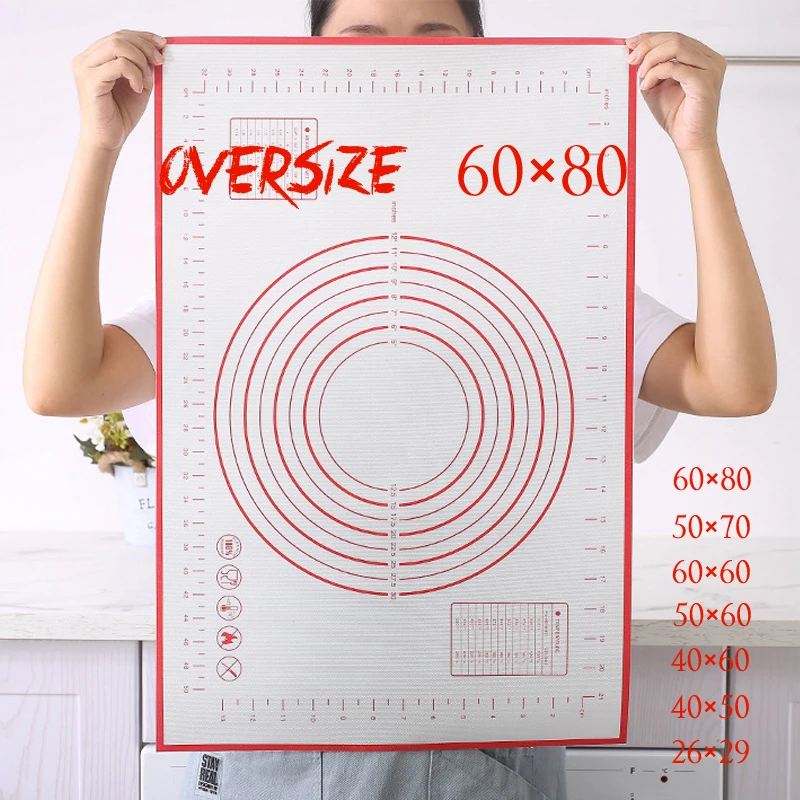Силиконовый коврик 50 × 70, Аксессуары для выпечки, инструменты для выпечки и кондитерских изделий, Скалка для теста, посуды шеф-повара, доска для помадки, пиццы - изображение