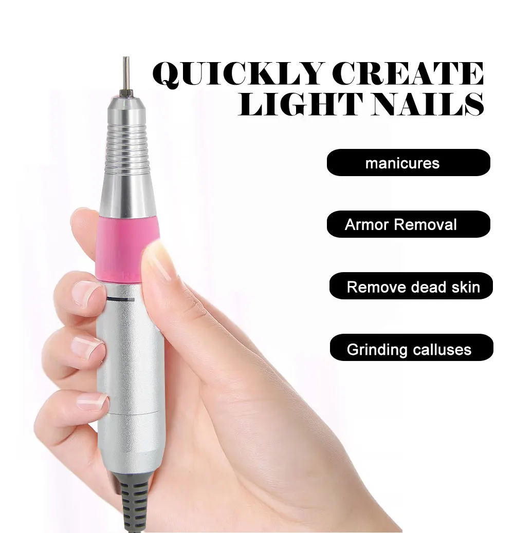 

LKE 35000RPM Electric Nail Drill Manicure Machine Mill Cutter Sets For Nail Salon Tips Nail Drill Art Electric Pedicure File