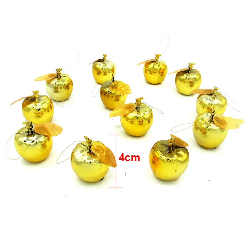 12 шт./пакет кулон в форме яблока 2020 рождественские украшения для дома