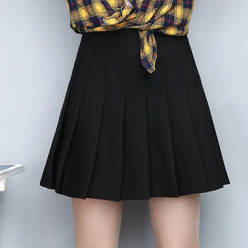

Autumn & Winter New High Waist Slimming College Style Simple Versatile Casual All-match Women A-line Pleated Skirt Free Shipping