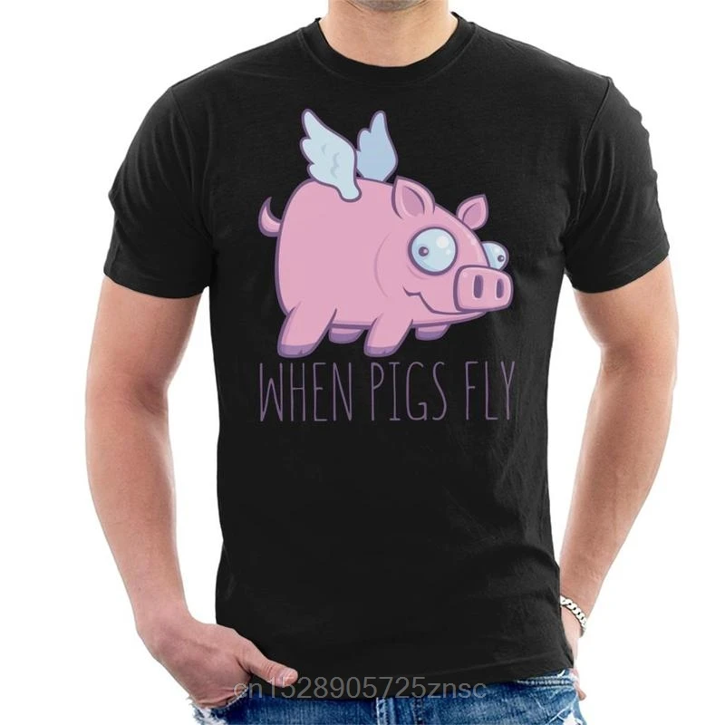 

Printed camiseta When Pigs Fly Men's T-Shirt men masculina women camiseta