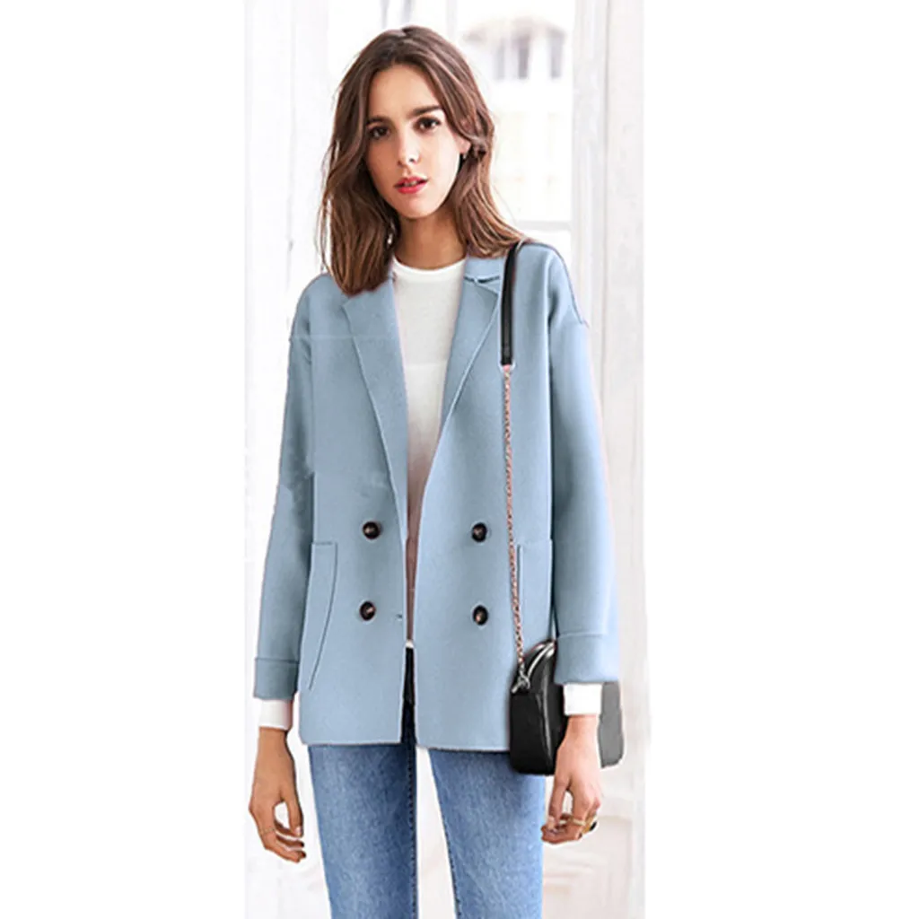 Женское шерстяное пальто повседневное с длинным рукавом модель 2019 большого