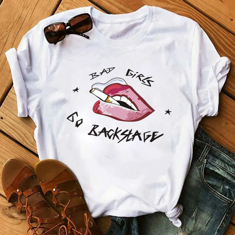 

Funny Big Lips Leopard Print T Shirts Women Summer Short Sleeves T-shirt for Lady Shirt Harajuku O-neck Top Tees Female