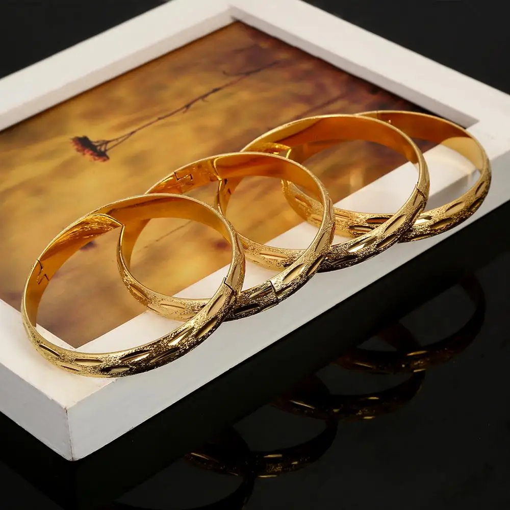 Золотой цвет 4 шт браслеты для женщин Мода Африканский Эфиопский Шарм браслет