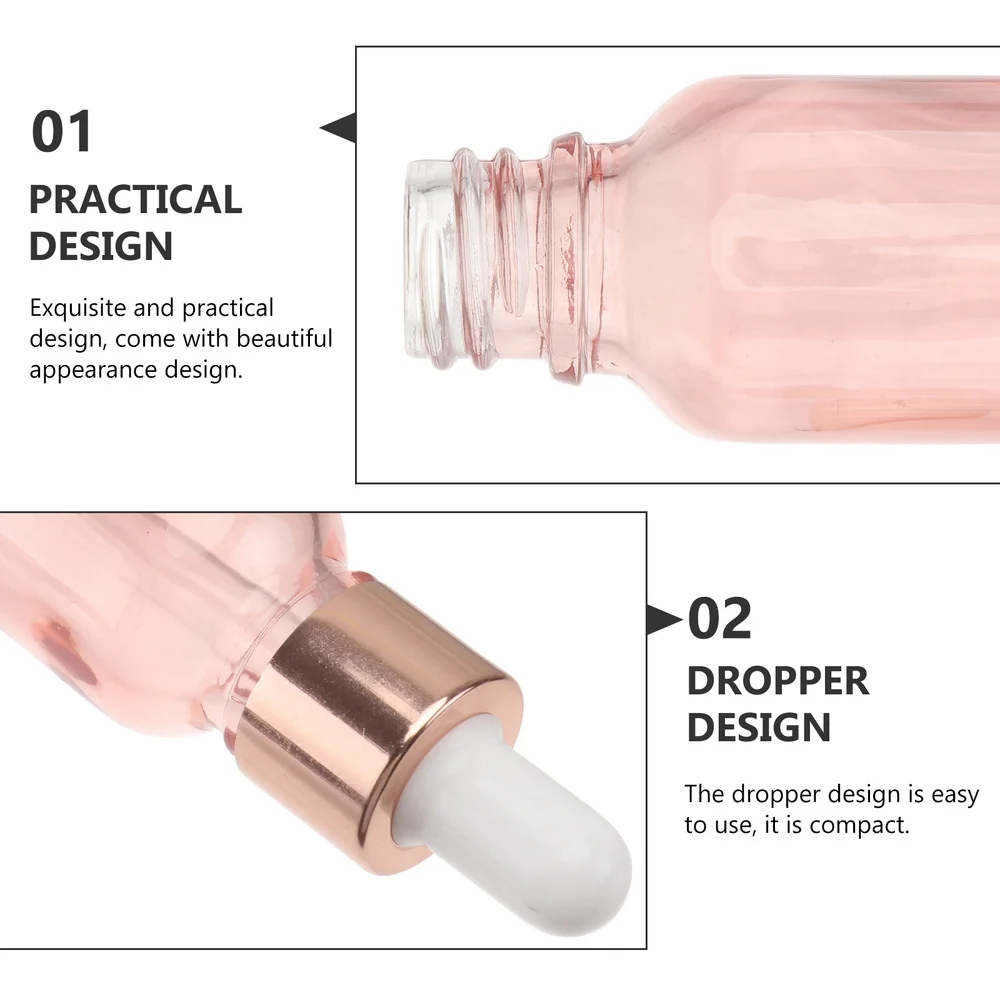 

5pcs Multipurpose Dropper Bottles Refillable Glass Dropper Bottles Glass Bottles