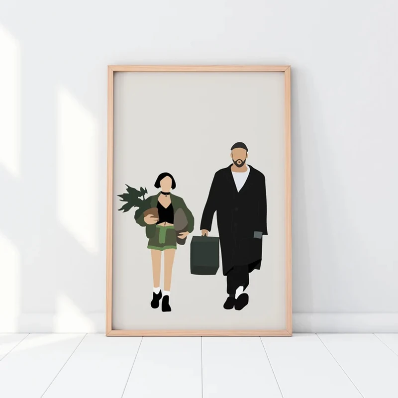 

Nordic Style Illustration Classic Movie Leon The Professional Character Poster Canvas Painting Living Room Bedroom Decoration