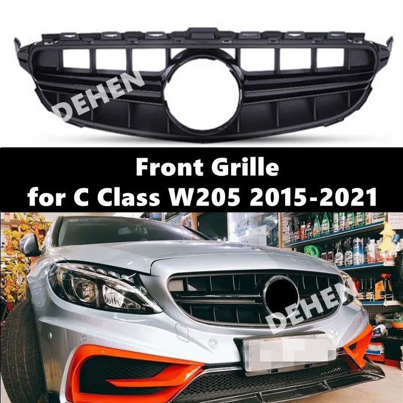 

Front Grille for AMGS C63S Style for Mercedes Benz C Class W205 2015-2021 no Camera C180 C200 C250 C300 without Centre Logo