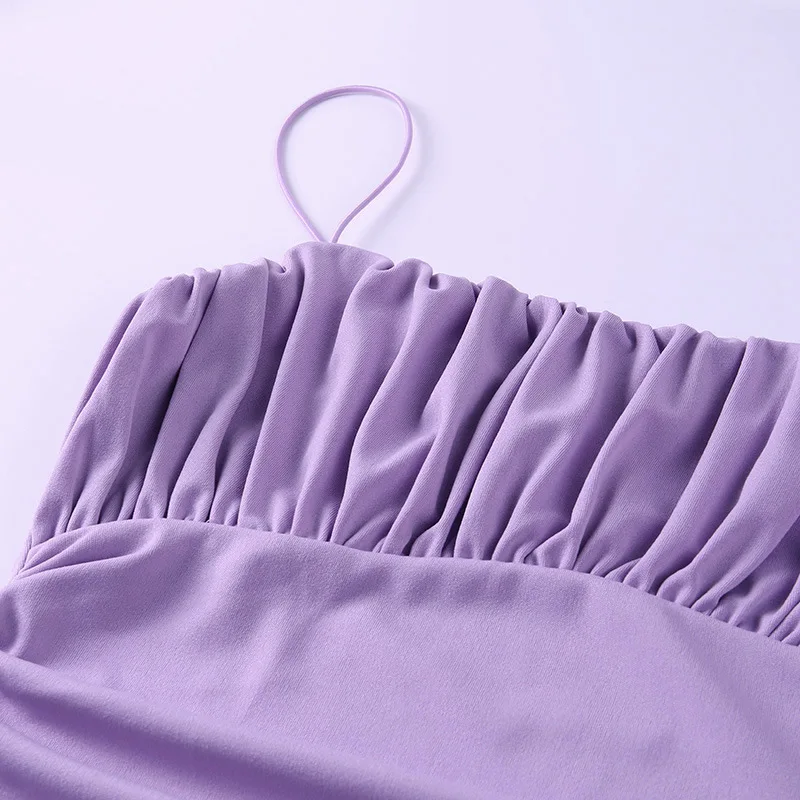 

LISCN 2021 Summer New Female Dress Sexy Nightclub Slim Folds Hip Skirt High Waist Stitching Dress For Womens Suspender Skirt