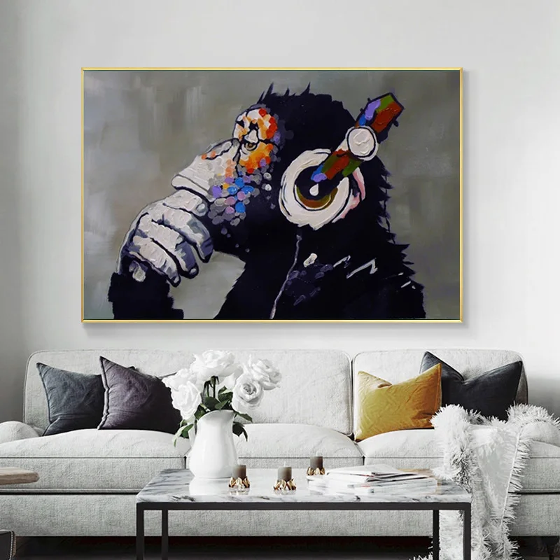 

Canvas Paintings Gorilla DJ Monkey Wall Art Pictures for Living Room Animal Home Deco Posters and Prints Wall Art Picture