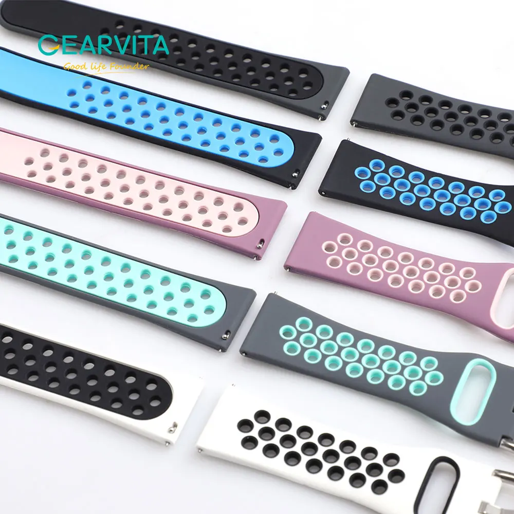 

20mm Watch Band Silicone Strap Watchbands Watch Accessories For Huawei Watch For Samsung Galaxy For Garmin Smart Watch Men